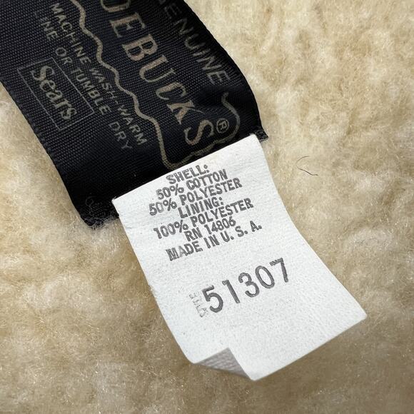 Vintage Sears Roebucks Vest Mens M Tall Blue Sherpa Lined Denim Workwear USA - Picture 7 of 14